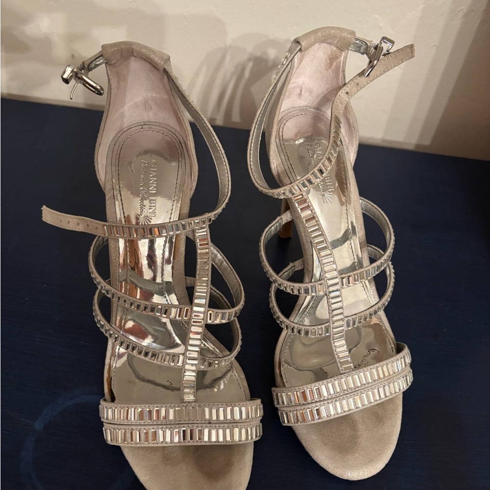 Gianni Bini Silver Strappy Heels